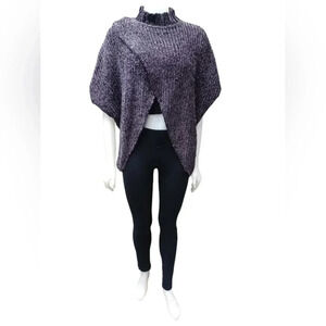 Elan Sweater/Shawl SS Gray Knit Wraparound Style One Size